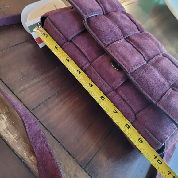 Viola Castellani Bordo R5080C-SC34 Woven Suede Crossbody Bag - Picture 4 of 9